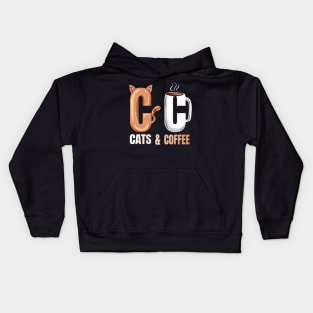 Logo Cats And Hot Coffee On Purrsday Kids Hoodie